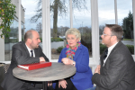 Councillors Ian Lewis and Lesley Rennie meet with Roads Minister Richard Holden