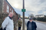 Gary, Vida and Colin in Saughall Massie Village