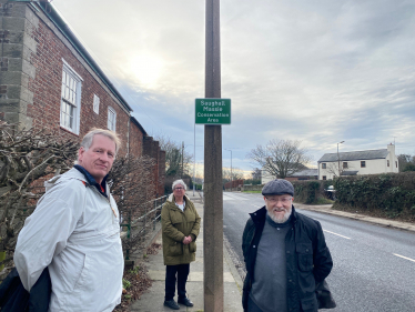 Gary, Vida and Colin in Saughall Massie Village